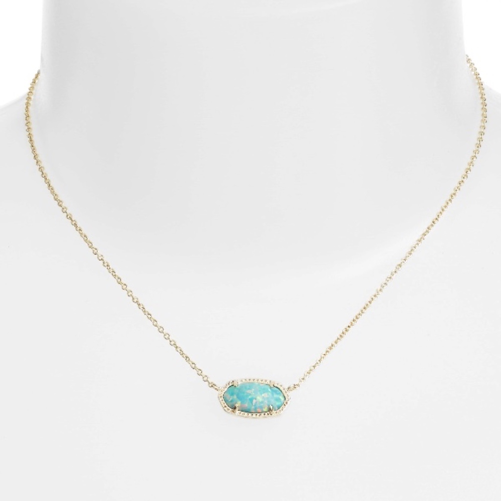 Kendra Scott Gold Aqua Kyocera Opal Necklace